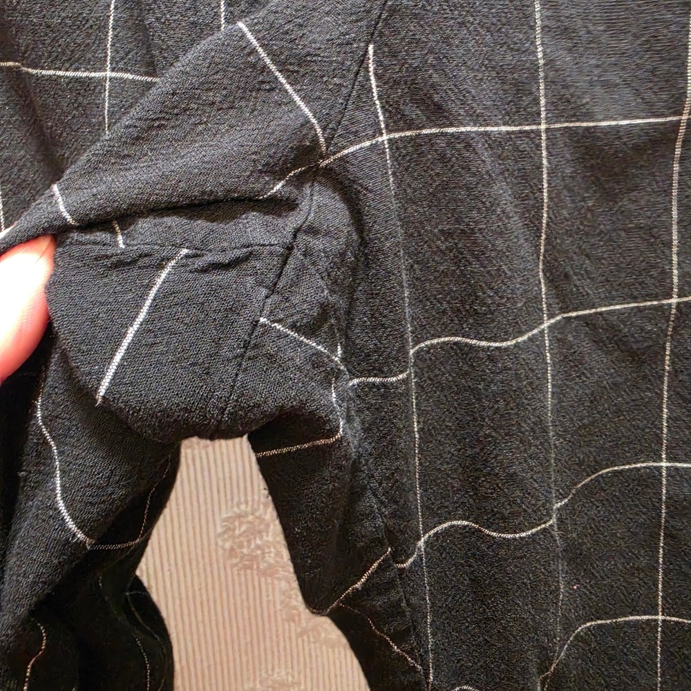 Marine Layer Allison Tencel Pants Black Windowpane Womens Medium - Picture 6 of 10